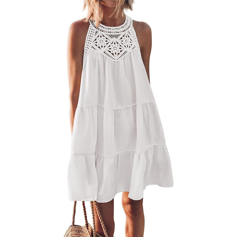 Caraco en dentelle pour femme, blanc, taille L