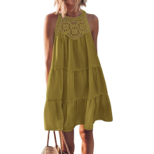 Dames kanten camisole geelgroen XXL