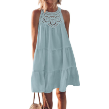 Dames kanten camisole lichtblauw S