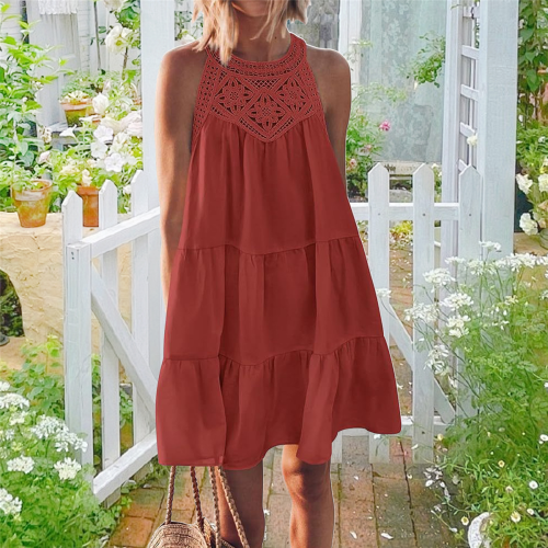 Dames kanten camisole baksteenrood XXL 2