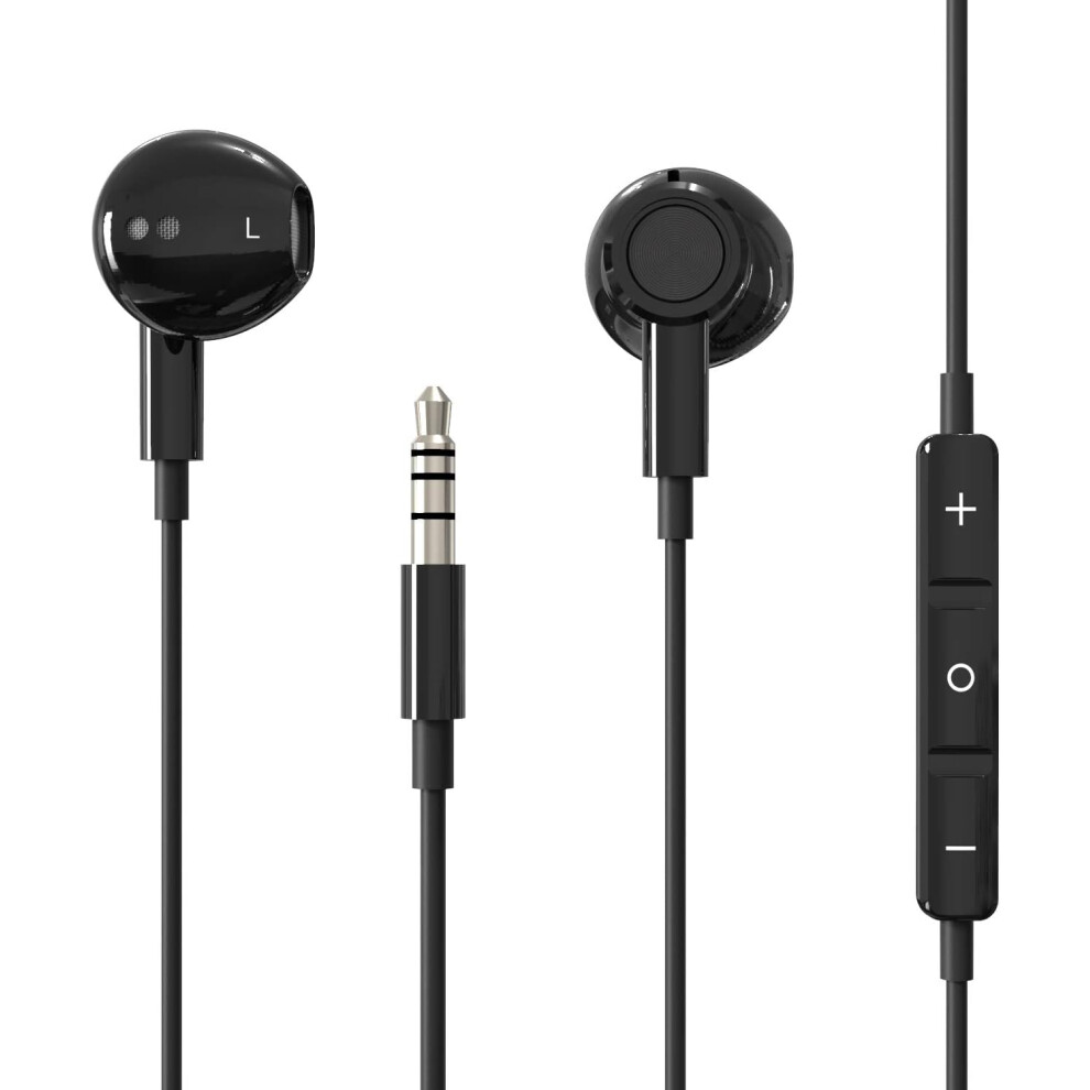 (Black) Hi-Res Extra Bass Earbuds Noise Isolating In-Ear Headphones Wired Earbuds With Microphone For Iphone, Ipod, Ipad, Mp3, Huawei, Samsung Black 779747669633