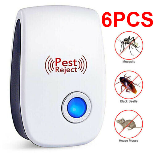6Pcs Pest Repeller Ultrasonic Electronic Mouse Rat Mosquito Insect UK