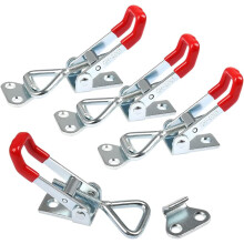 4Pcs Toggle Catch Latches 100Kg Holding Capacity Triangle Shaped Lever Latch Pull Action Quick Release Hasp Cabinet Claspfor Tool Boxes, Trunk, Cases