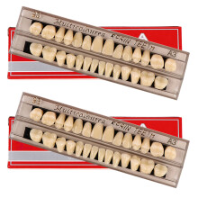 56 Pcs False Teeth Dental complete Acrylic Resin Denture Teeth 2 Set Whole Teeth Synthetic Polymer Denture Tooth 23 Shade A3 Upper + Lower Dental Ma