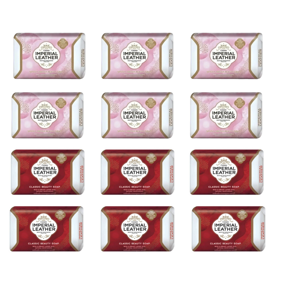 12 x 95g MIX Imperial Leather Classic & Softly Softly Beauty Soap Bar