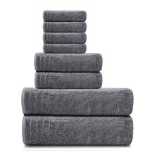 Tens Towels 8 Piece Towels Set  2 Extra Large Bath Towels  2 Hand Towels  4 Washcloths  100% Cotton  Lighter Weight  Quicker to Dry  Super Absorbent
