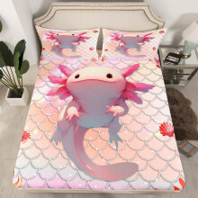 (Blush Pink, Double(No Comforter)) Homewish Kids Bedding Set Double for Boys Girls Dolphin Fitted Sheet, Cute Dolphin Underwater Animal Theme Sheets Marine Life Sea Animal Print Bed