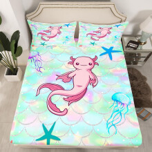 (Pink, Single(No Comforter)) Homewish Kids Bedding Set Double for Boys Girls Dolphin Fitted Sheet, Cute Dolphin Underwater Animal Theme Sheets Marine Life Sea Animal Print Bed