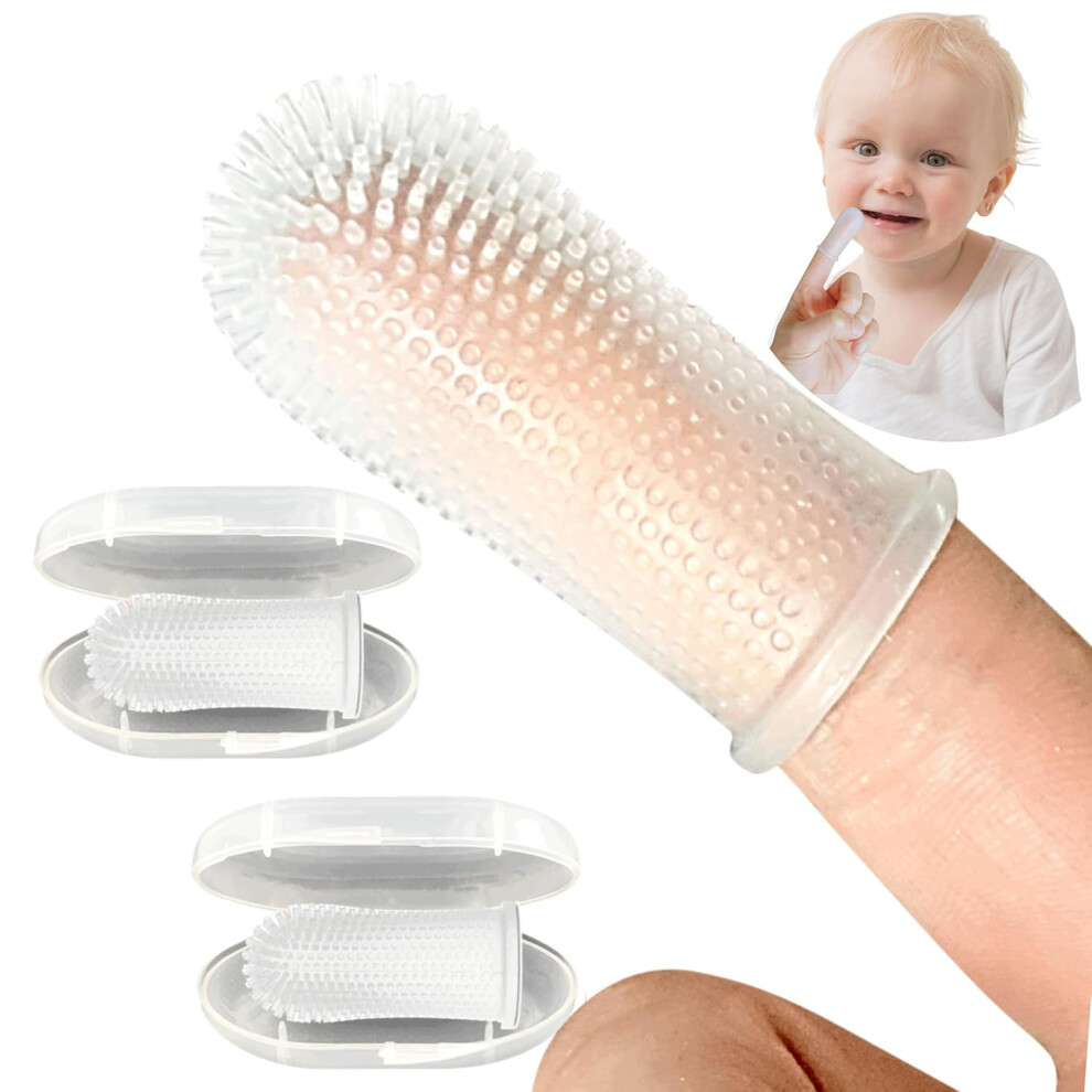 2Pcs Baby Toothbrush, 360 Bristle Silicone Baby Toothbrush 6 To 12 Months, And Toddler Toothbrushes 1-2 Gogerstar