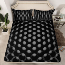 (Multi 02, King(No Comforter)) Turquoise Bed Sheets Double Geometric Fitted Sheet for Kids Boys Teen Men,Teal Stereoscopic Hole Bedding Set Abstract Geometrical Sheets 2 Pillow
