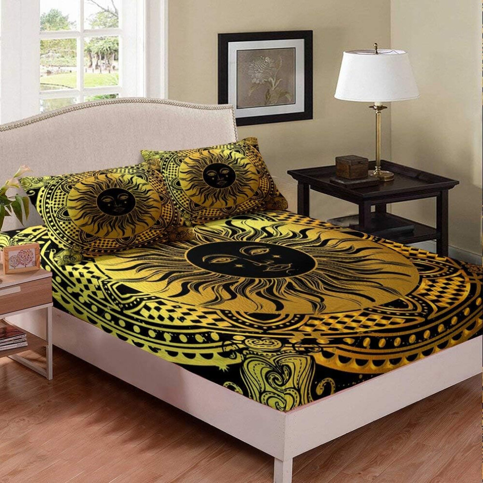 (Multi 01, Double(53"x79")(No Comforter)) Drum Kit Hip Hop Hippie Fitted Bed Sheets Double Rock Music 3 Piece Bedding Decor Set Music Equipment Stylish Red Bedding for Kids Boys Teens Young Ma