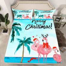 (Multi 04, King(No Comforter)) Homewish Christmas Snowflake Fitted Sheet Winter Theme Bed Set Ornate Snowflakes Pattern Double Bed Sheets for Boys Girls Kids Merry Christmas Sheets