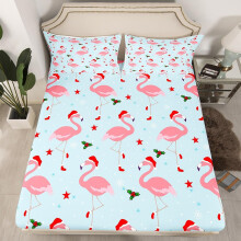 (Multi 03, King(No Comforter)) Homewish Christmas Snowflake Fitted Sheet Winter Theme Bed Set Ornate Snowflakes Pattern Double Bed Sheets for Boys Girls Kids Merry Christmas Sheets