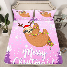 (Multi 02, King(No Comforter)) Homewish Christmas Snowflake Fitted Sheet Winter Theme Bed Set Ornate Snowflakes Pattern Double Bed Sheets for Boys Girls Kids Merry Christmas Sheets
