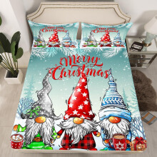 (Multi 17, Double(No Comforter)) Homewish Christmas Snowflake Fitted Sheet Winter Theme Bed Set Ornate Snowflakes Pattern Double Bed Sheets for Boys Girls Kids Merry Christmas Sheets