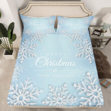 (Multi 16, Single(No Comforter)) Homewish Christmas Snowflake Fitted Sheet Winter Theme Bed Set Ornate Snowflakes Pattern Double Bed Sheets for Boys Girls Kids Merry Christmas Sheets