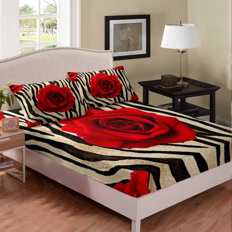 (Multi 14, Double(53"x79")(No Comforter)) Homewish Gothic Watercolor Tie Dye Kid Colorful Sugar Skull,Rose Flower Fitted Sheet & Pillow Sham Set for C-image-OPC-PGPKBM5-NEW