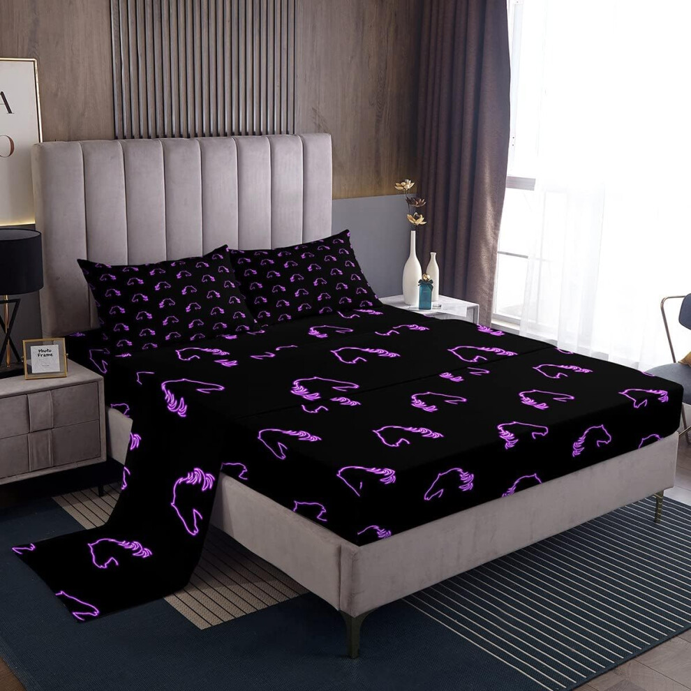 (Multi 01, Double(No Comforter)) Bohemian Cat Bed Sheets Set, Teal Cartoon Cat Sheets Double for Kids Boys Girls Teens, Trippy Marijuana Leaf Sheet Set, Boho Stars Moon Planet Cosmo