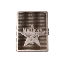 Cigarette Box Antique Silver Knurling Carved Marlboro Pattern Fine Cigarette 12 Men's And Women's Copper Cigarette Box Gift