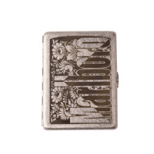 Cigarette Box Antique Silver Knurling Carved Marlboro Pattern Fine Cigarette 12 Men's And Women's Copper Cigarette Box Gift