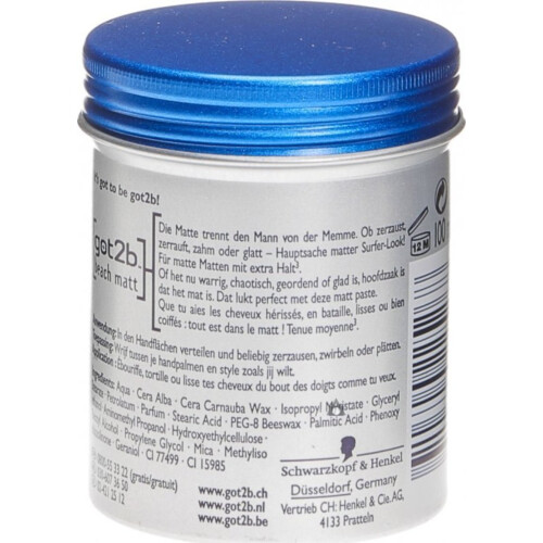 Schwarzkopf Schwarzkopf Got2b Beach Matt Surfer Look Matt Paste 100ml 1