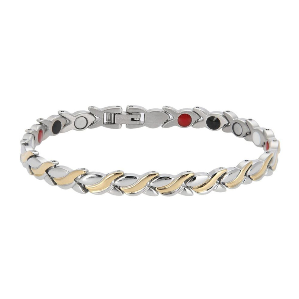 Women Girl Titanium Steel Therapy Health Care Magnets Bracelet Chain Jewelry Gift Bangle