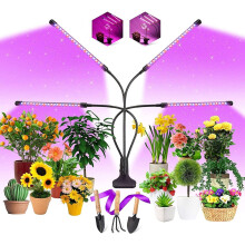 Plant Grow Light, LED Full Spectrum Led Plant Growing Light for Indoor Plants, 3 Light Modes&4 Heads Grow Lamp with Timer 360Adjustable Long Neck