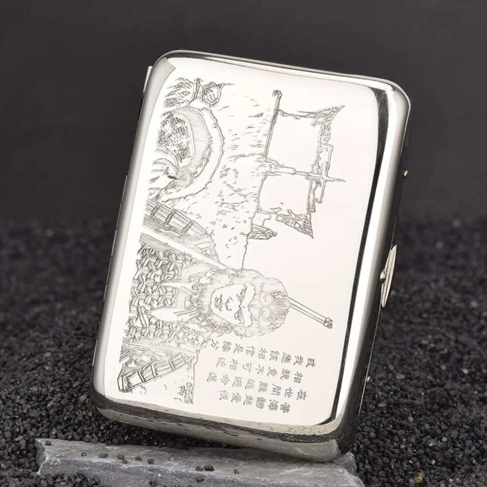 Yeuligo White Suncha 16 Copper Carved Cigarette Box Multi-Picture Engraved Men's Anti-Pressure Waterproof