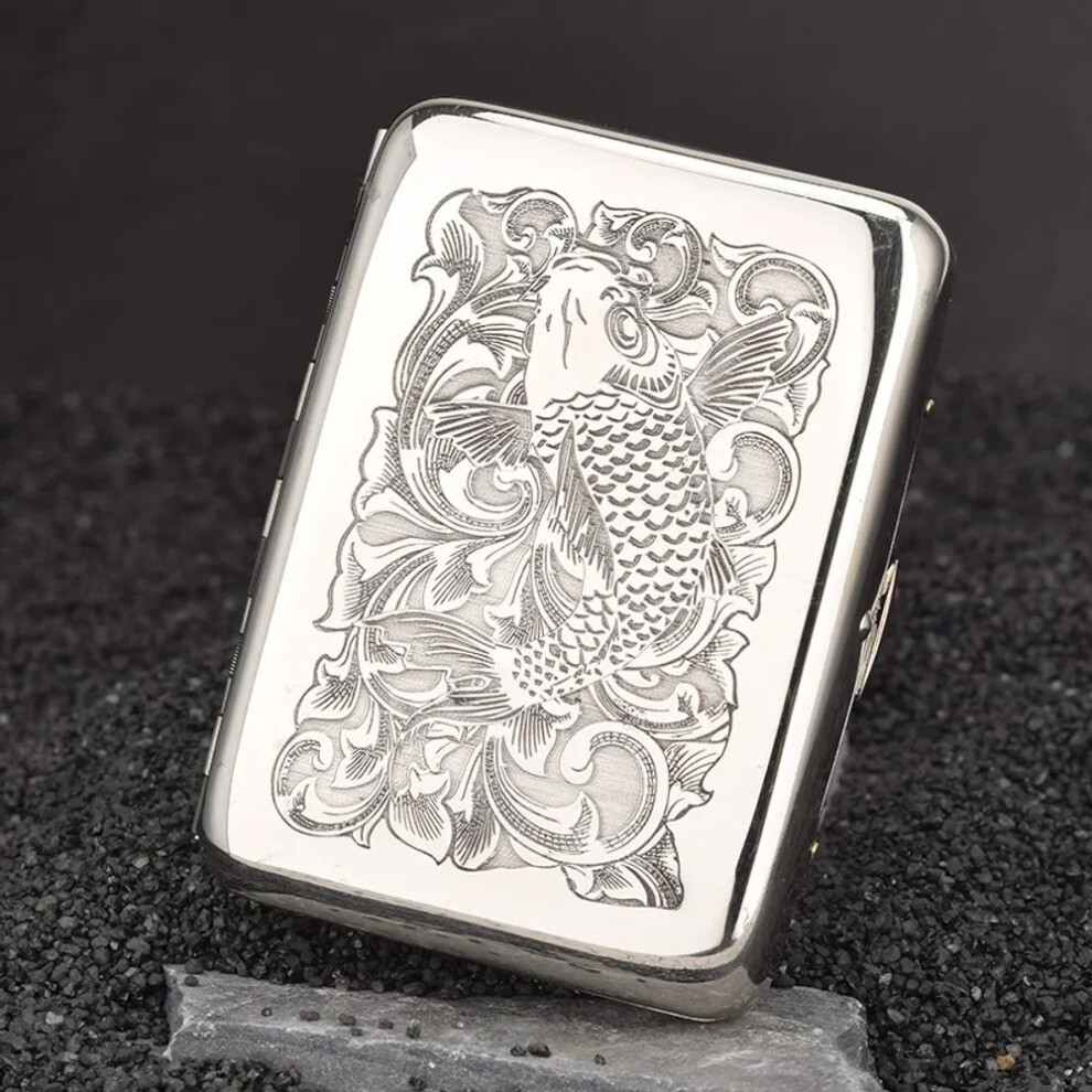 Yeuligo White Suncha 16 Copper Carved Cigarette Box Multi-Picture Engraved Men's Anti-Pressure Waterproof