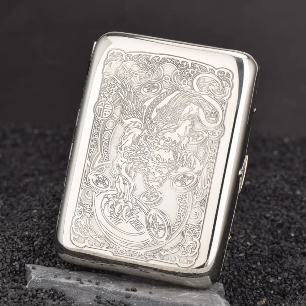 Yeuligo White Suncha 16 Copper Carved Cigarette Box Multi-Picture Engraved Men's Anti-Pressure Waterproof