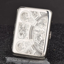 Suncha 16 White Copper Carved Cigarette Box Multi-picture Engraved Men's Anti-pressure Waterproof