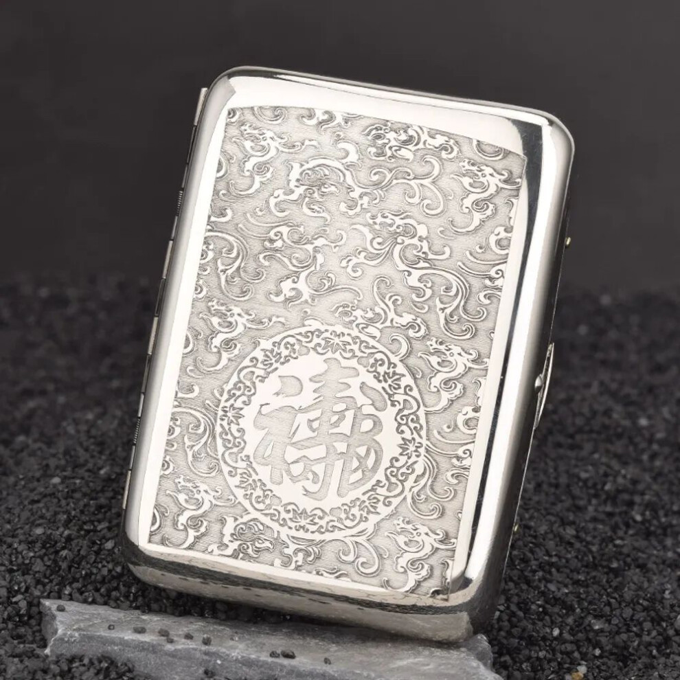 Yeuligo White Suncha 16 Copper Carved Cigarette Box Multi-Picture Engraved Men's Anti-Pressure Waterproof