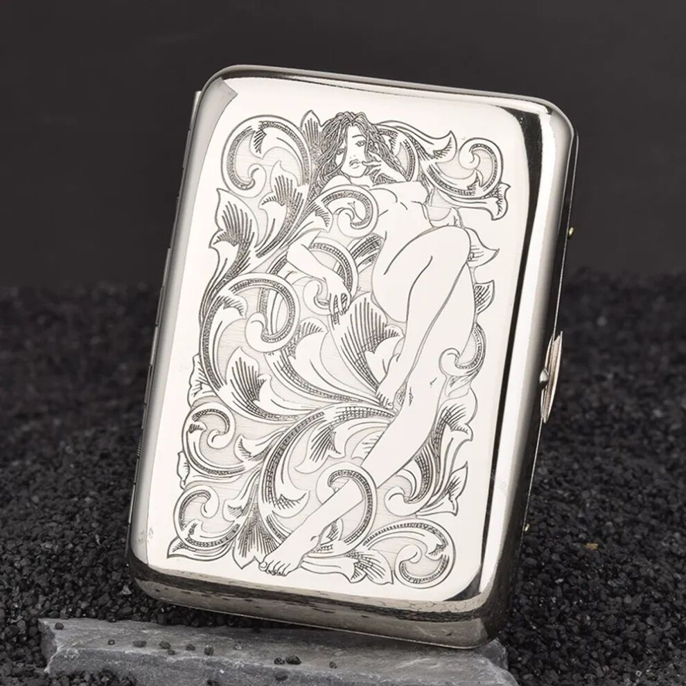 Yeuligo White Suncha 16 Copper Carved Cigarette Box Multi-Picture Engraved Men's Anti-Pressure Waterproof