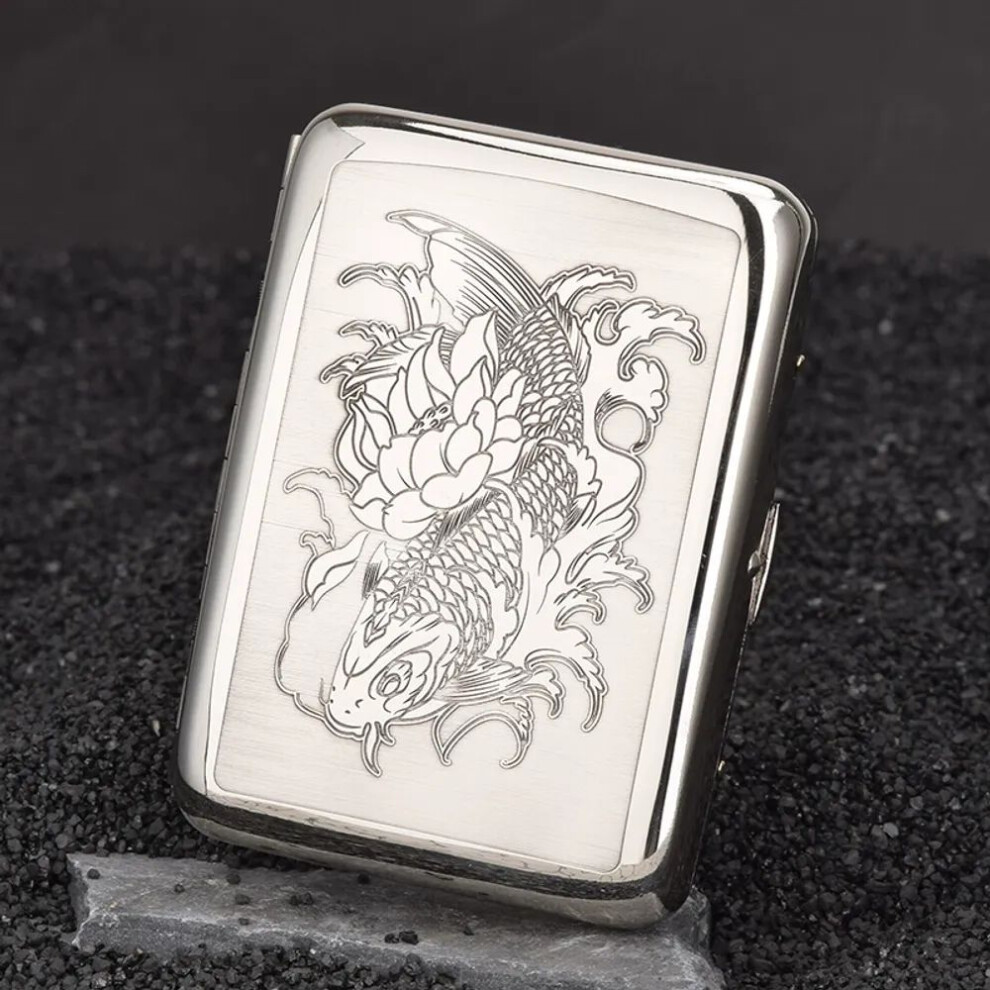 Yeuligo White Suncha 16 Copper Carved Cigarette Box Multi-Picture Engraved Men's Anti-Pressure Waterproof