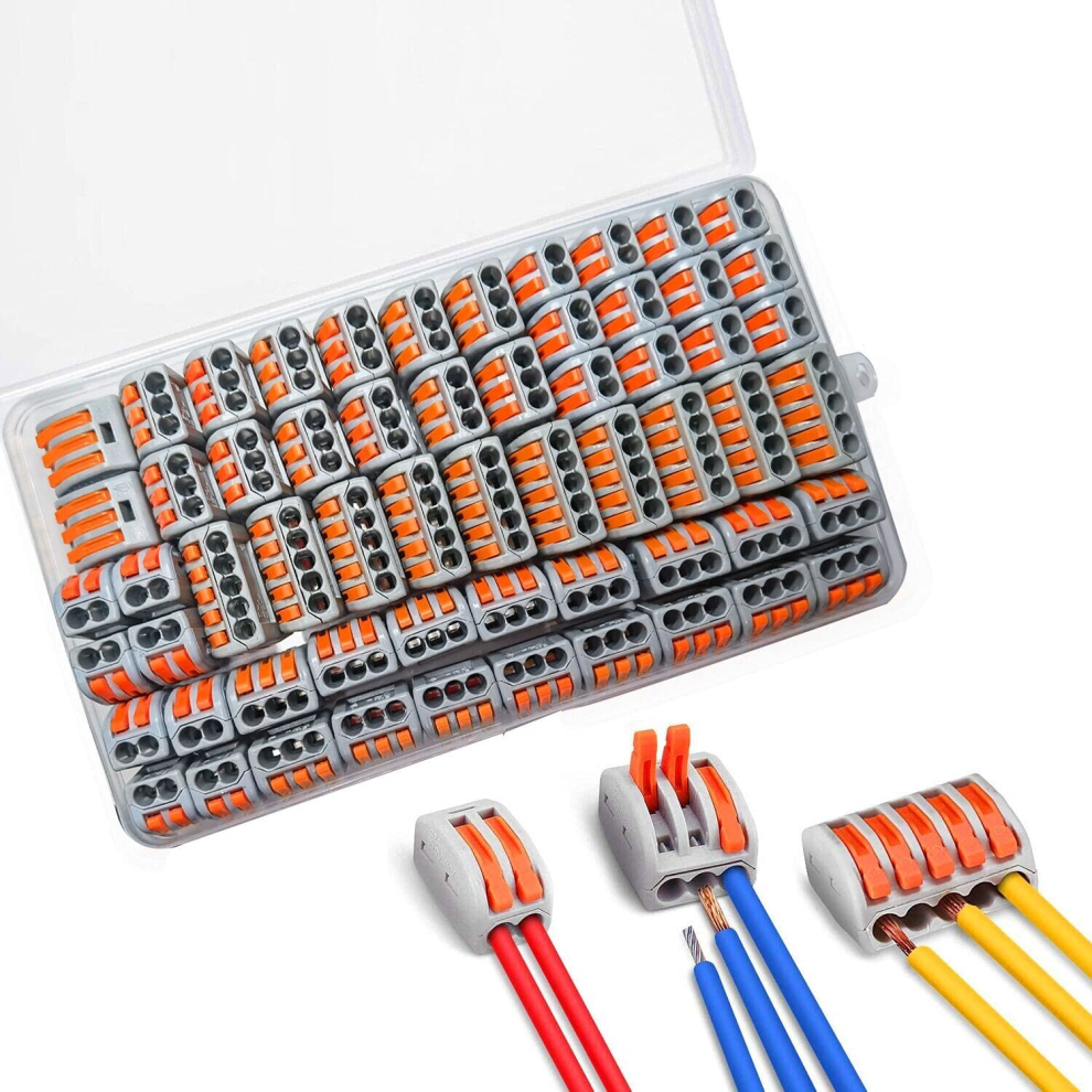 60Pcs Electrical Compact Wire Connectors Blocks Reusable Terminal 43308262