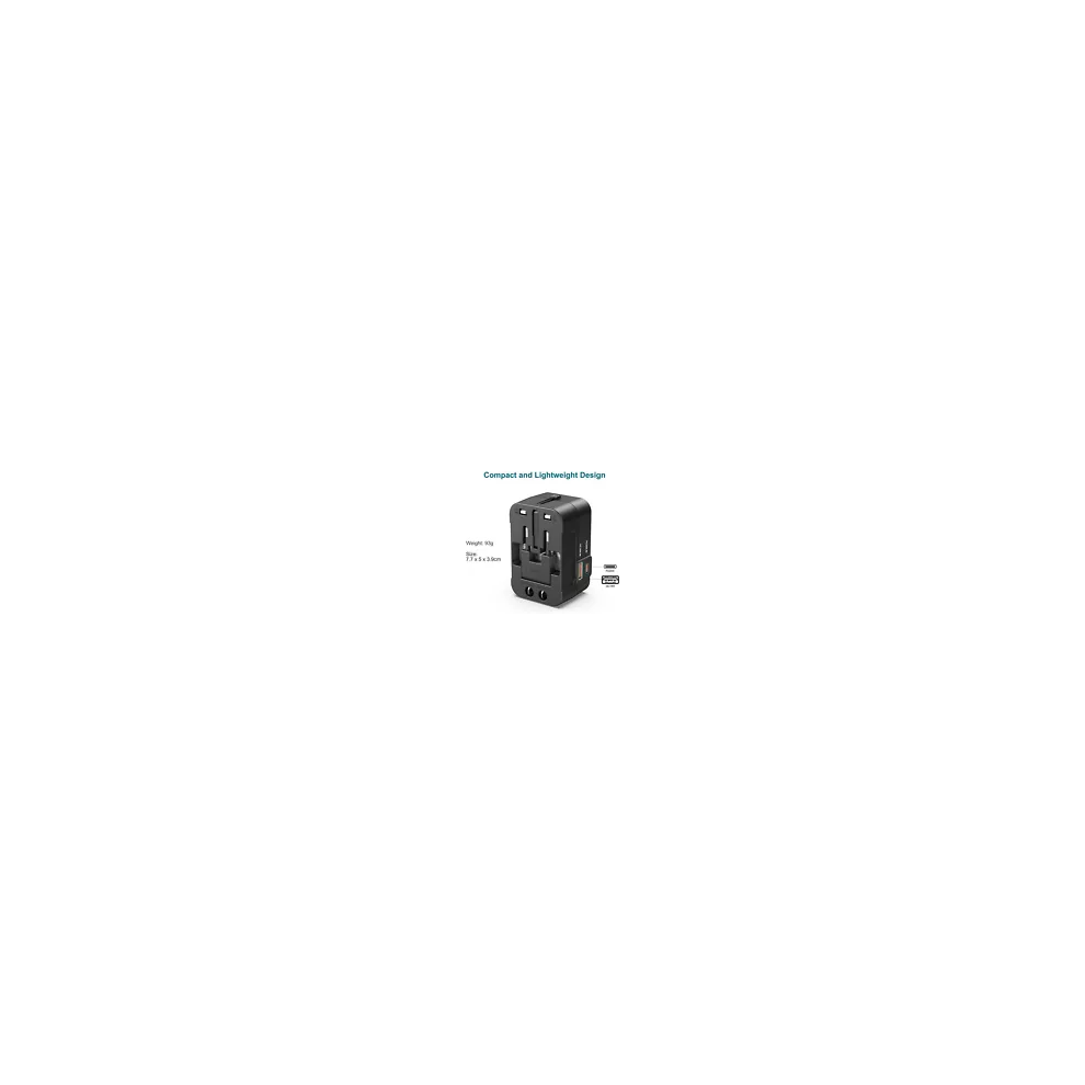 Travel Adapter Worldwide Plug Uk Eu Au Us With Usb-C Port Fast Charger 13513108
