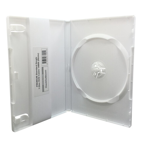 CheckOutStore (10) Premium Standard Μονοπρόσωπα DVD Cases 14mm (Λευκά)
