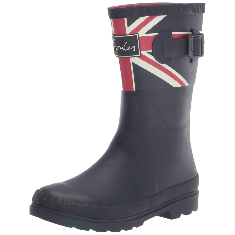 Joules Girls Rain Boot  Navy Union Jack  10 Little Kid