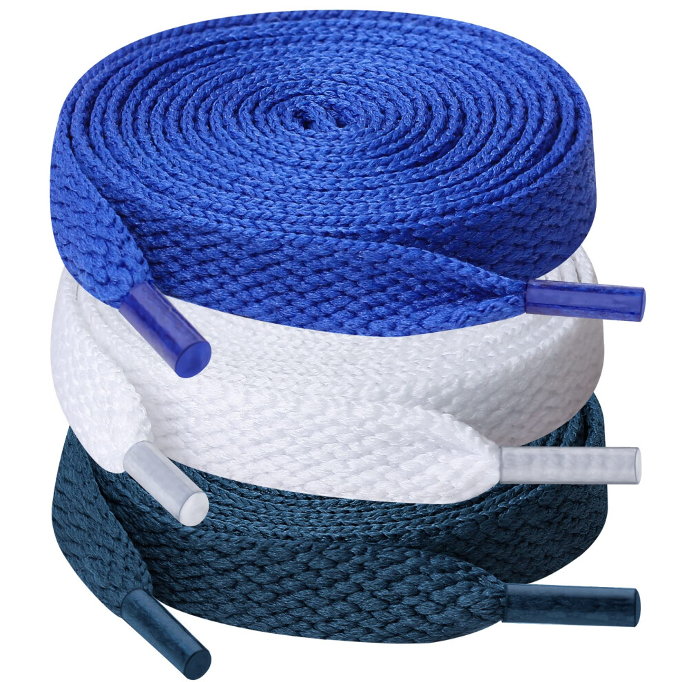 Upugo 3 Paia Di Lacci, Lacci Piatti Larghi 8 Mm Per Scarpe Da Ginnastica, Corsa, Adulti-image