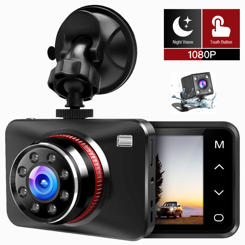 Car Camera Recorder FHD Dual Front and Rear HD 1080P Dash Cam Night Vision UK-image-OPC-PGPKHWX-NEW