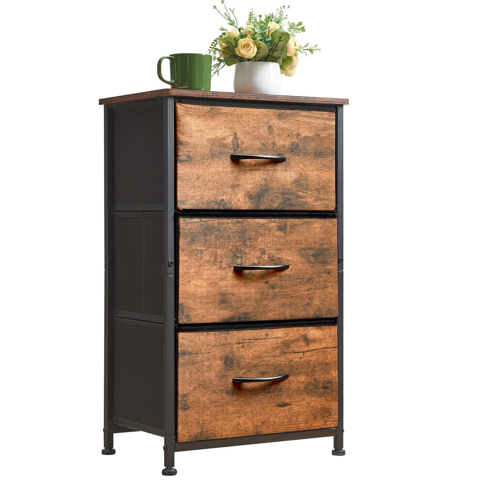 Petite commode Somdot pour chambre     coucher avec 3 tiroirs de rangement