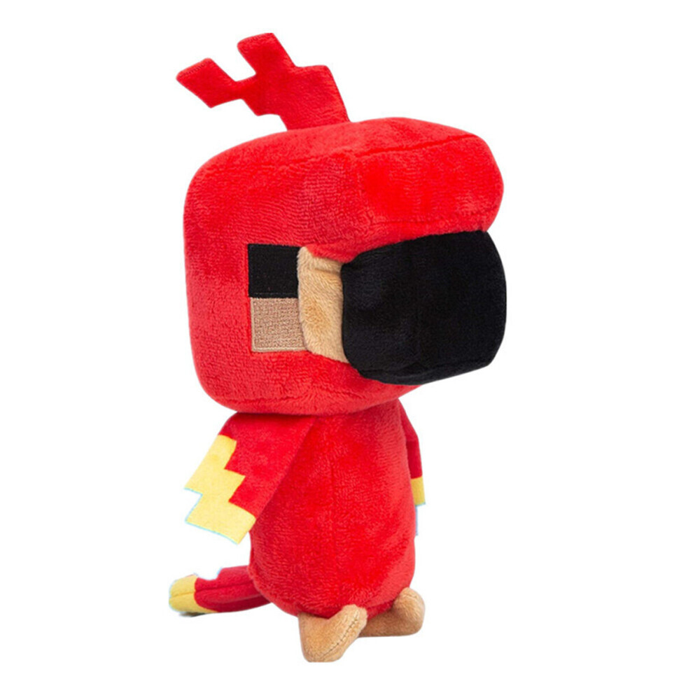 (18Cm Parrot) Minecraft Plush Toy Pixel Doll Children Doll Kids Gift Red