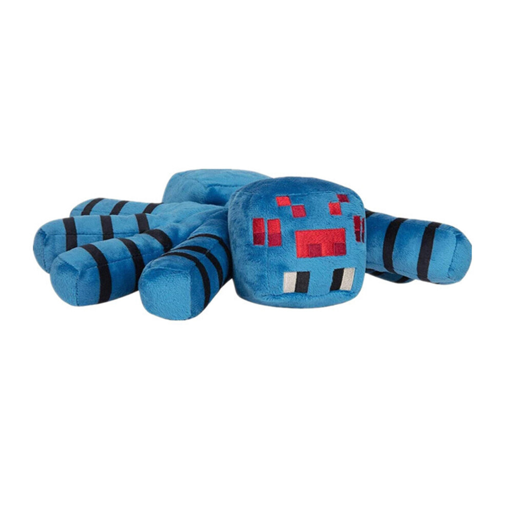 (30Cm Big Spider) Minecraft Plush Toy Pixel Doll Children Doll Kids Gift Blue