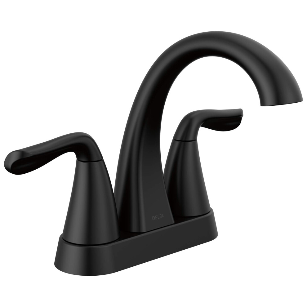 Photos - Tap Delta Faucet Arvo Matte Black Bathroom Faucet Centerset Bathroom Faucet Black Bathroom Sink Faucet Drain Assembly Included M 