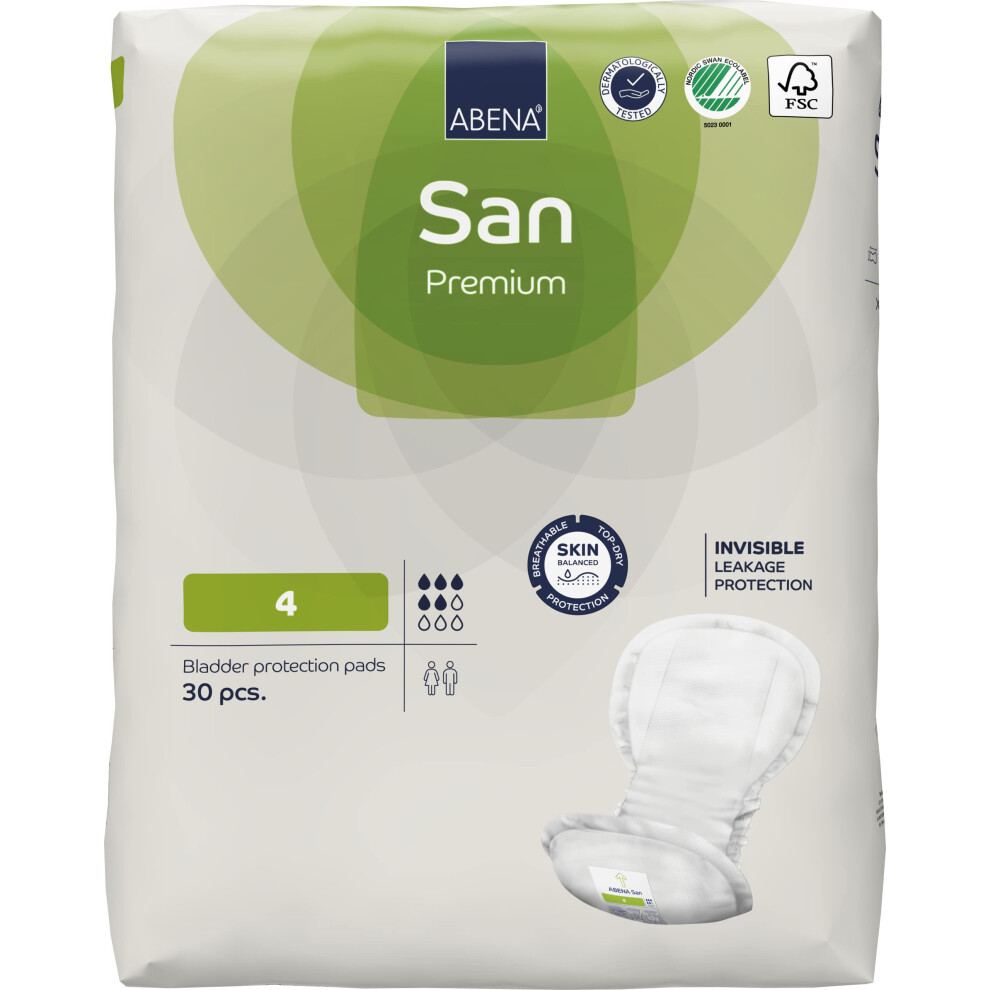 Abena San Premium Incontinence Pads Moderate Absorbency Sizes 4 To 7 Size 4 30 Count
