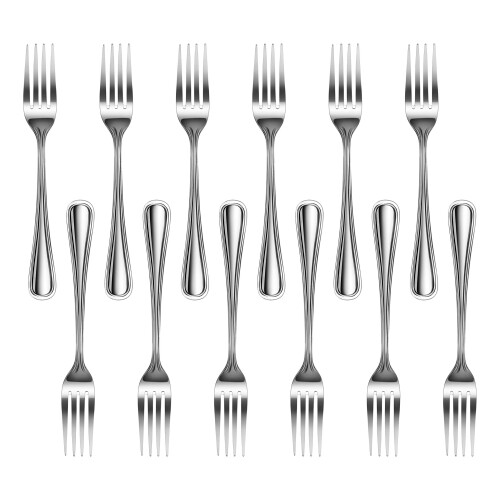 Novo Star Foodservice 58109 Garfo de Serviço Slimline, Aço Inoxidável 18/0, 8,25 Polegadas, Conjunto de 12