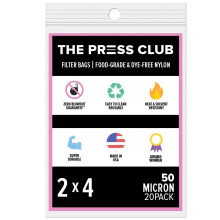 Filtros de nylon premium The Press Club de 50 mcrons 2"""" x 4"""" 20 unidades