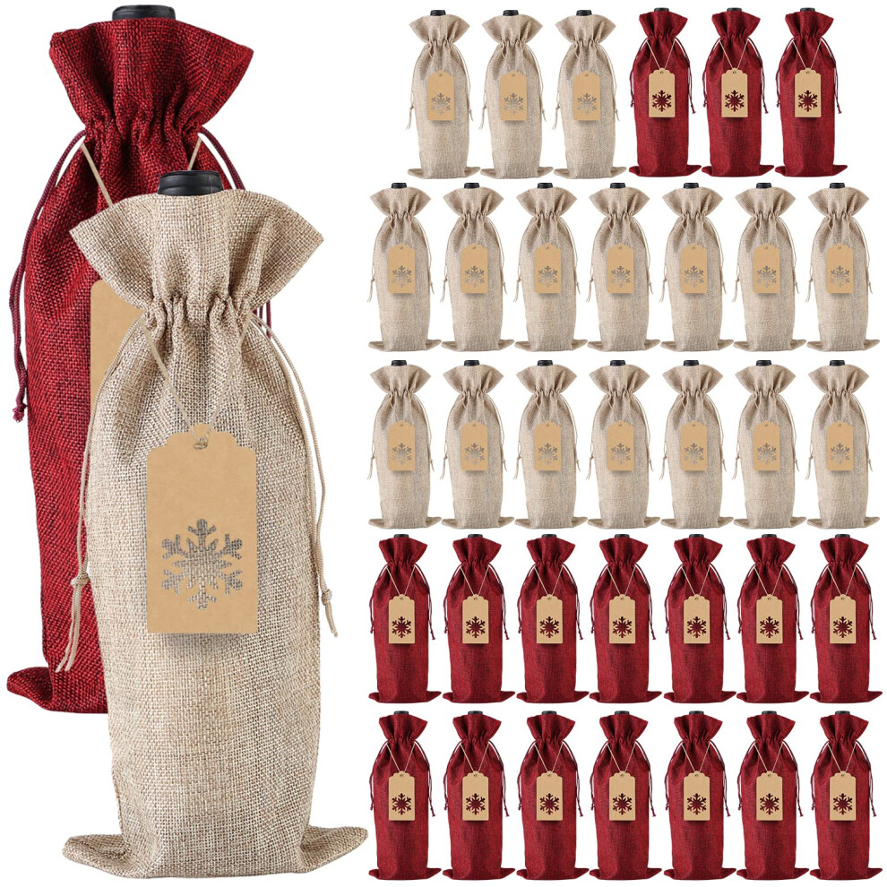 Pixhotul Sackleinen Wein Geschenkt Ten 24 St Ck Jute Kordelzug Weinflasche Cover-image