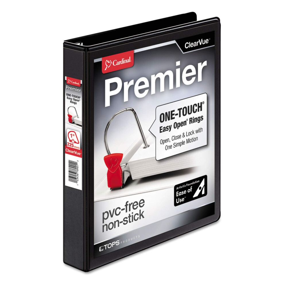 Photos - File Folder / Lever Arch File Cardinal Easy-Open ClearVue Locking Slant-D Binder, 1 Cap, 11 x 8 1/2, Black CRD10301 