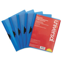 Universele clipsluiting voor rapportomslag, 8,5 x 11, transparant/blauw, verpakking van 5 stuks